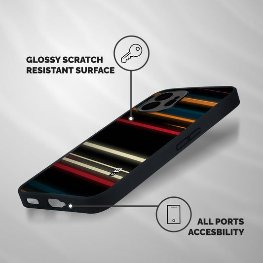 Light Diagonal Stripes Shockproof Hybrid Protection (Metal + TPU) Back Case Cover