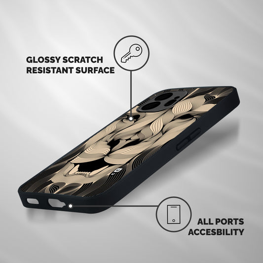 Lion Shape Design Shockproof Hybrid Protection (Metal + TPU) Back Case Cover