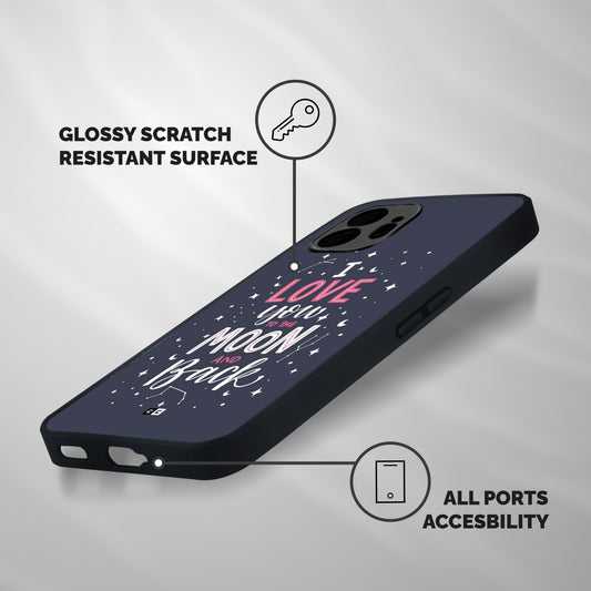 Love To The Moon Shockproof Hybrid Protection (Metal + TPU) Back Case Cover