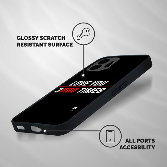Love You 3000 Times Shockproof Hybrid Protection (Metal + TPU) Back Case Cover