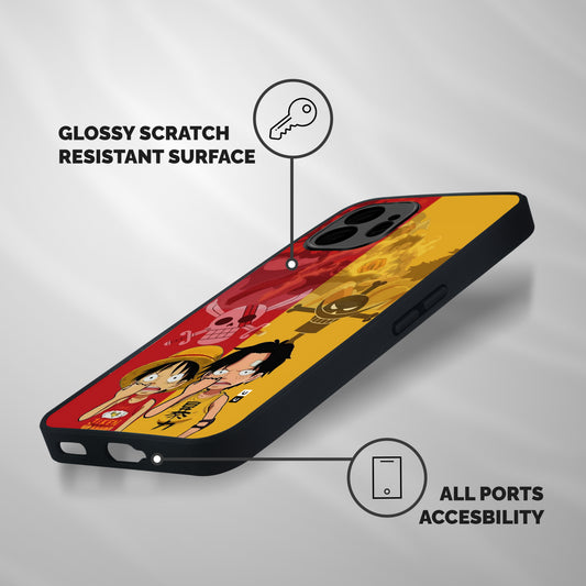 Luffy And Ace Shockproof Hybrid Protection (Metal + TPU) Back Case Cover