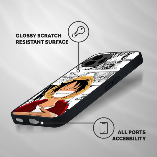 Manga Style Luffy Shockproof Hybrid Protection (Metal + TPU) Back Case Cover