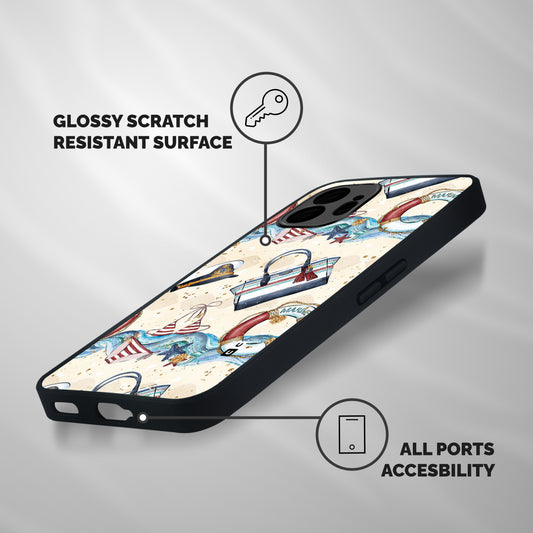 Marine Bag Design Shockproof Hybrid Protection (Metal + TPU) Back Case Cover