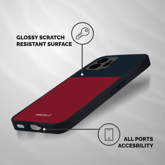 Maroon and Navy Blue Shockproof Hybrid Protection (Metal + TPU) Back Case Cover