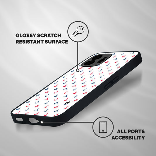 Minimal Anchor Pattern Shockproof Hybrid Protection (Metal + TPU) Back Case Cover
