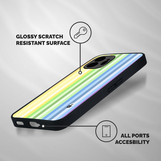 Minimal Pastel Shades Stripes Shockproof Hybrid Protection (Metal + TPU) Back Case Cover