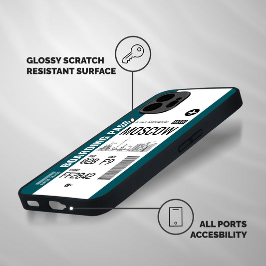 Moscow Boarding Pass Shockproof Hybrid Protection (Metal + TPU) Back Case Cover