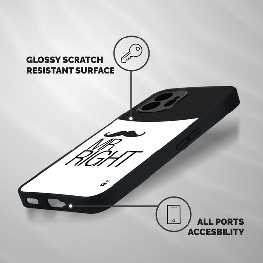 Mr. Right Moustache Shockproof Hybrid Protection (Metal + TPU) Back Case Cover