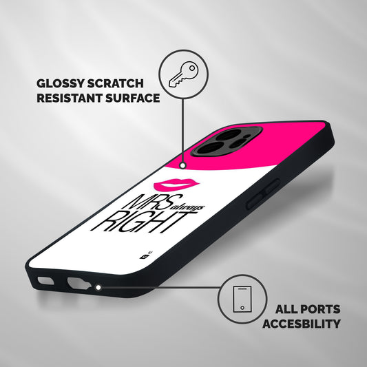 Mrs always right Shockproof Hybrid Protection (Metal + TPU) Back Case Cover