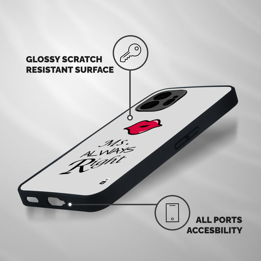Ms. Always Right. Shockproof Hybrid Protection (Metal + TPU) Back Case Cover