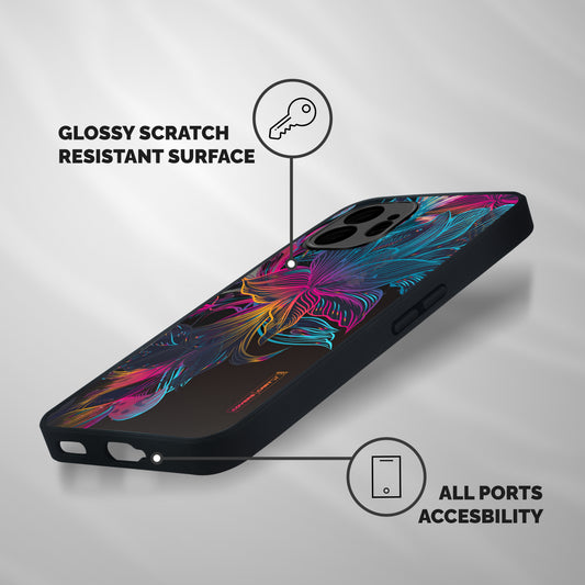 Multi-Colour Flowers Shockproof Hybrid Protection (Metal + TPU) Back Case Cover