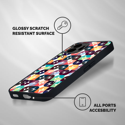 Multicolor Arc Shockproof Hybrid Protection (Metal + TPU) Back Case Cover