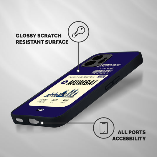 Mumbai Boarding Pass Shockproof Hybrid Protection (Metal + TPU) Back Case Cover