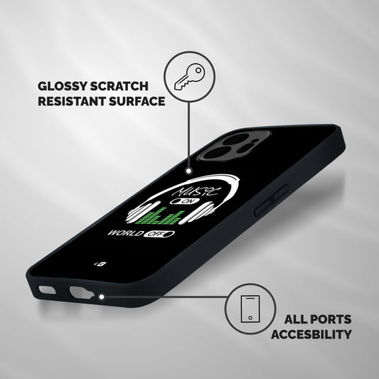 Music On World Off Shockproof Hybrid Protection (Metal + TPU) Back Case Cover