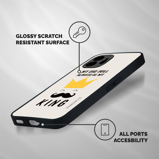 My King Dad Shockproof Hybrid Protection (Metal + TPU) Back Case Cover