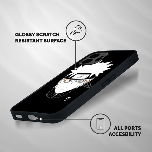 Naruto Black and White Art Shockproof Hybrid Protection (Metal + TPU) Back Case Cover