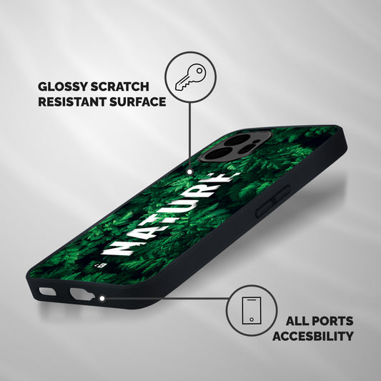 Nature Leaves Shockproof Hybrid Protection (Metal + TPU) Back Case Cover