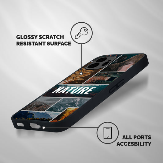 Nature Travel Shockproof Hybrid Protection (Metal + TPU) Back Case Cover