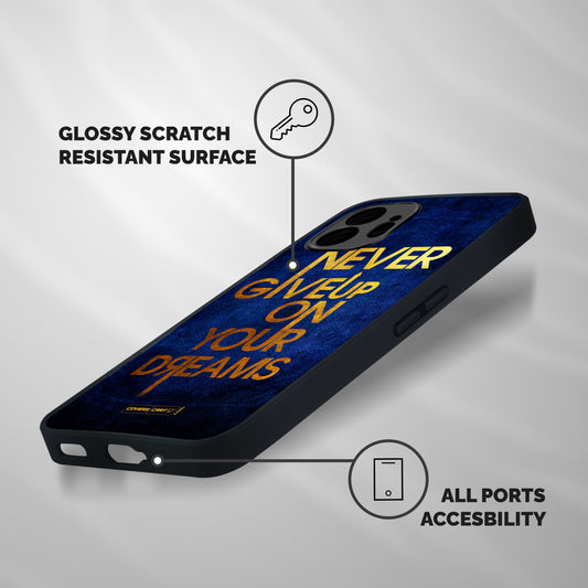Never Give Up Shockproof Hybrid Protection (Metal + TPU) Back Case Cover