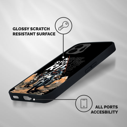 Never Stop ride Shockproof Hybrid Protection (Metal + TPU) Back Case Cover