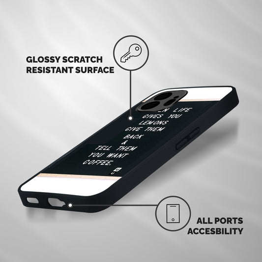 No Lemon Only Coffee Shockproof Hybrid Protection (Metal + TPU) Back Case Cover
