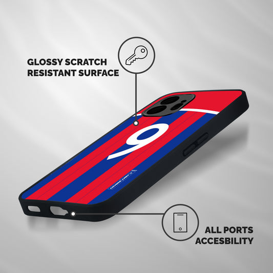 Number 9 Jersey Shockproof Hybrid Protection (Metal + TPU) Back Case Cover