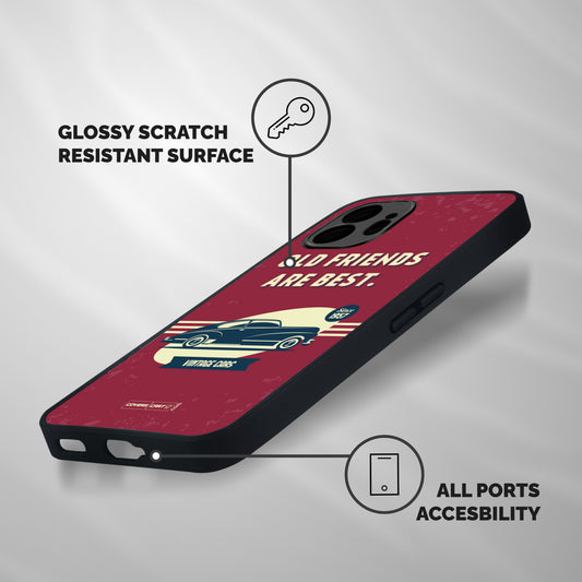Old Friends Vintage Car Shockproof Hybrid Protection (Metal + TPU) Back Case Cover