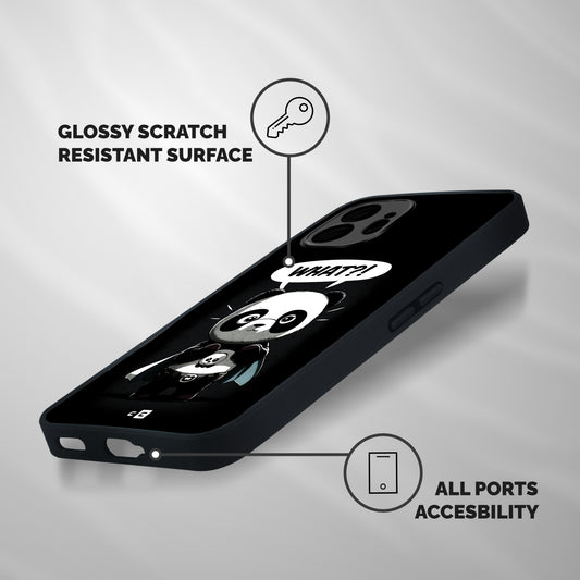 Panda What Confused Shockproof Hybrid Protection (Metal + TPU) Back Case Cover