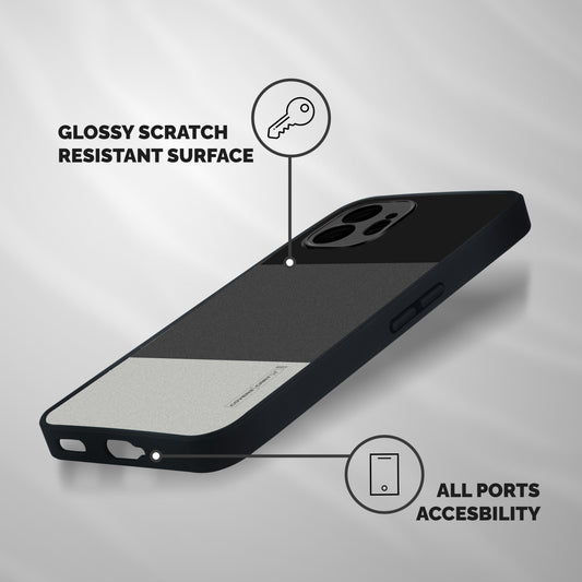 Pastel Black and Grey Shockproof Hybrid Protection (Metal + TPU) Back Case Cover