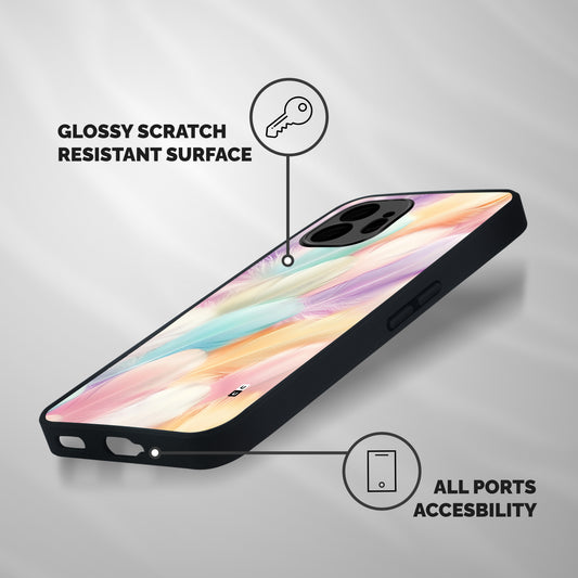 Pastel Feather Shockproof Hybrid Protection (Metal + TPU) Back Case Cover