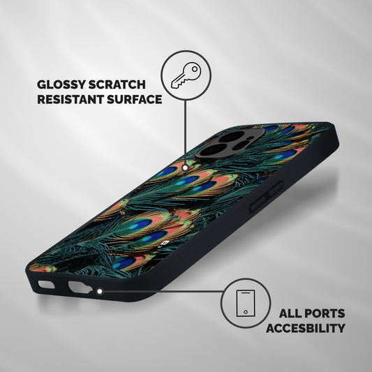 Peacock Feather Art Shockproof Hybrid Protection (Metal + TPU) Back Case Cover
