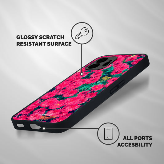 Pink Flowers Shockproof Hybrid Protection (Metal + TPU) Back Case Cover