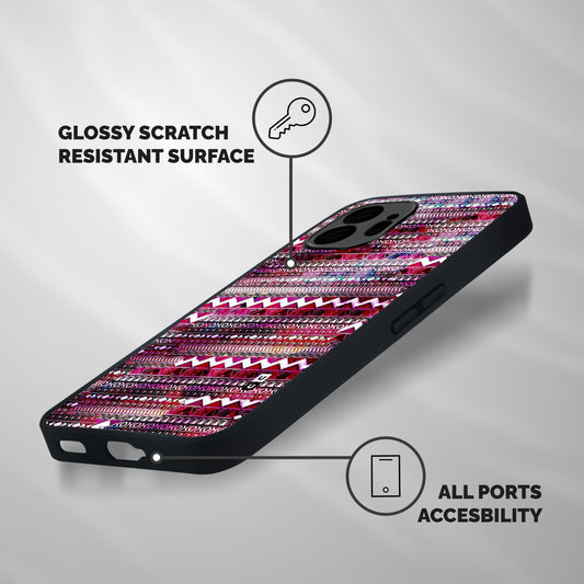 Pink Indie Pattern Shockproof Hybrid Protection (Metal + TPU) Back Case Cover