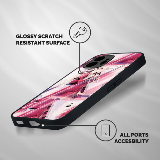 Pink Rose Abstract Shockproof Hybrid Protection (Metal + TPU) Back Case Cover