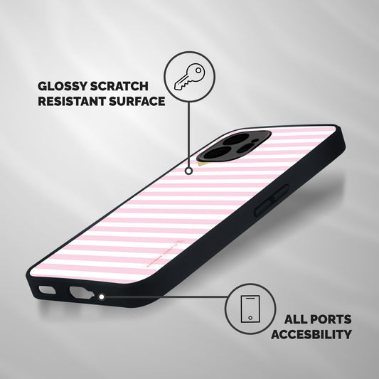 Pink Stripes Shockproof Hybrid Protection (Metal + TPU) Back Case Cover