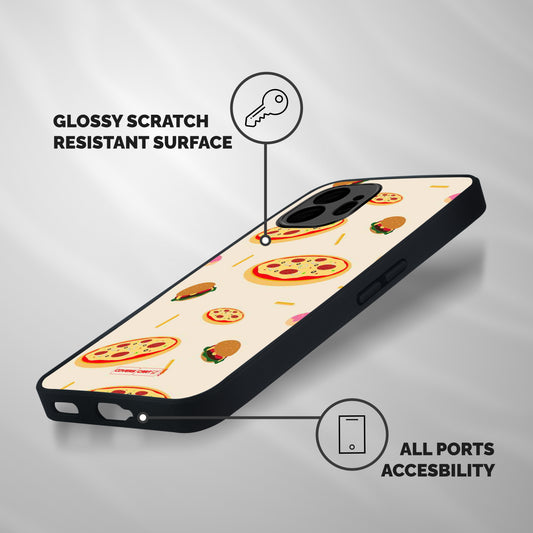 Pizza and Burger Love Shockproof Hybrid Protection (Metal + TPU) Back Case Cover