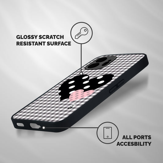 Polka Check Hearts Shockproof Hybrid Protection (Metal + TPU) Back Case Cover