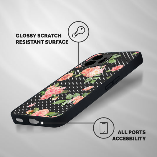 Polka Peach Shockproof Hybrid Protection (Metal + TPU) Back Case Cover