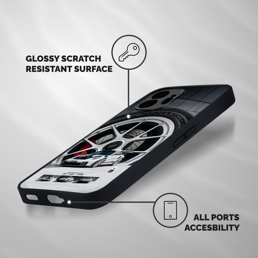 Porsche GT3 RS Shockproof Hybrid Protection (Metal + TPU) Back Case Cover