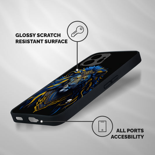 Premium Lion Abstract Portrait Art Shockproof Hybrid Protection (Metal + TPU) Back Case Cover