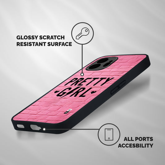 Pretty Girl Wall Shockproof Hybrid Protection (Metal + TPU) Back Case Cover