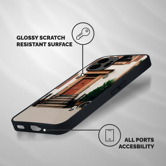 Pretty Orange Door Shockproof Hybrid Protection (Metal + TPU) Back Case Cover