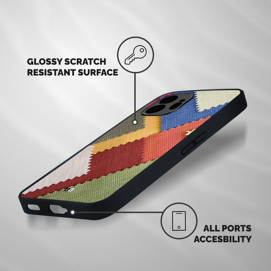 Printed Fabric Shockproof Hybrid Protection (Metal + TPU) Back Case Cover