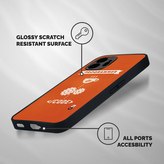 Programmer Coffee Code Shockproof Hybrid Protection (Metal + TPU) Back Case Cover