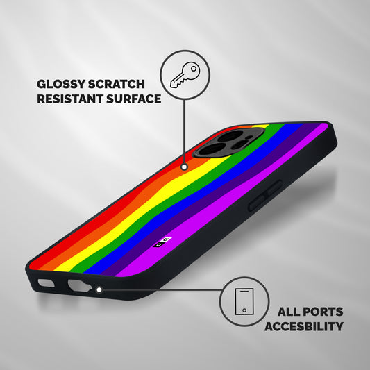 Rainbow Curves Shockproof Hybrid Protection (Metal + TPU) Back Case Cover