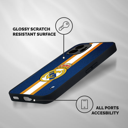 Real Madrid Stripes Shockproof Hybrid Protection (Metal + TPU) Back Case Cover