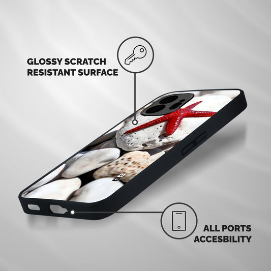 Red Star Fish Shockproof Hybrid Protection (Metal + TPU) Back Case Cover
