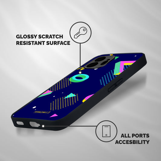 Retro Abstract Shockproof Hybrid Protection (Metal + TPU) Back Case Cover