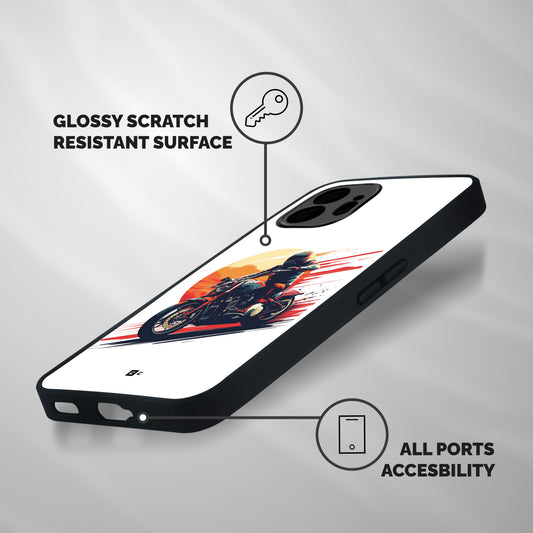 Retro Biker Shockproof Hybrid Protection (Metal + TPU) Back Case Cover