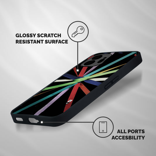 Ribbon Design Shockproof Hybrid Protection (Metal + TPU) Back Case Cover